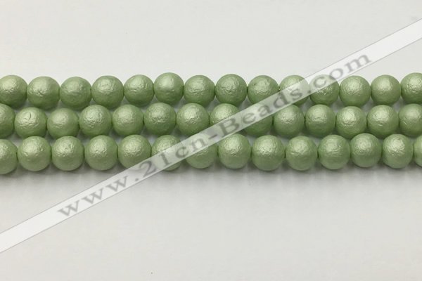 CSB2533 15.5 inches 10mm round matte wrinkled shell pearl beads