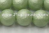 CSB2534 15.5 inches 12mm round matte wrinkled shell pearl beads