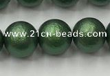 CSB2543 15.5 inches 10mm round matte wrinkled shell pearl beads