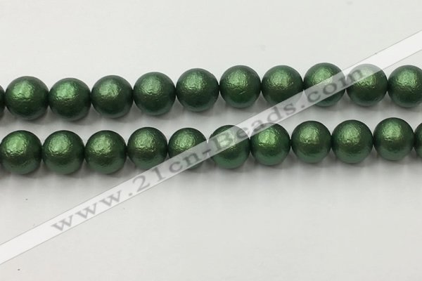 CSB2545 15.5 inches 14mm round matte wrinkled shell pearl beads