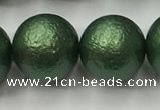 CSB2546 15.5 inches 16mm round matte wrinkled shell pearl beads