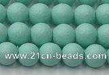 CSB2550 15.5 inches 4mm round matte wrinkled shell pearl beads