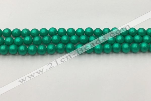 CSB2560 15.5 inches 4mm round matte wrinkled shell pearl beads