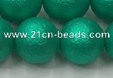 CSB2566 15.5 inches 16mm round matte wrinkled shell pearl beads