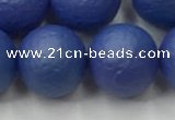 CSB2576 15.5 inches 16mm round matte wrinkled shell pearl beads