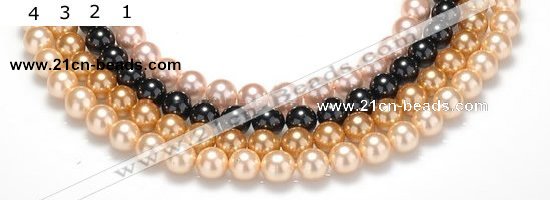 CSB27 16 inches 8mm round shell pearl beads Wholesale