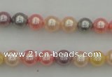 CSB304 15.5 inches 8mm round mixed color shell pearl beads