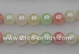 CSB305 15.5 inches 8mm round mixed color shell pearl beads