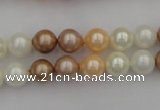 CSB308 15.5 inches 8mm round mixed color shell pearl beads