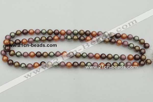 CSB312 15.5 inches 8mm round mixed color shell pearl beads