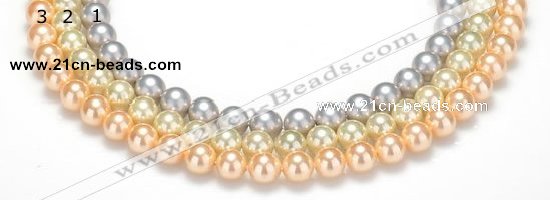 CSB32 16 inches 8mm round shell pearl beads Wholesale