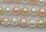 CSB320 15.5 inches 10mm round mixed color shell pearl beads