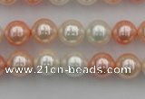 CSB321 15.5 inches 10mm round mixed color shell pearl beads