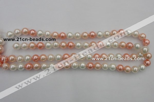 CSB321 15.5 inches 10mm round mixed color shell pearl beads