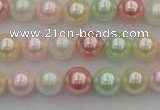 CSB322 15.5 inches 10mm round mixed color shell pearl beads