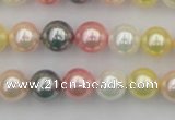 CSB323 15.5 inches 10mm round mixed color shell pearl beads