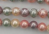 CSB324 15.5 inches 10mm round mixed color shell pearl beads