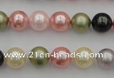 CSB325 15.5 inches 10mm round mixed color shell pearl beads