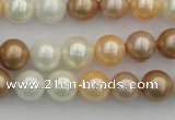 CSB332 15.5 inches 10mm round mixed color shell pearl beads