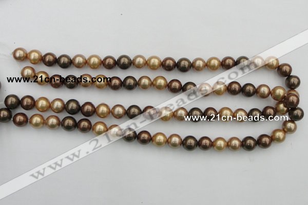 CSB342 15.5 inches 10mm round mixed color shell pearl beads