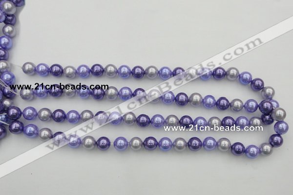 CSB344 15.5 inches 10mm round mixed color shell pearl beads