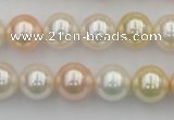 CSB350 15.5 inches 12mm round mixed color shell pearl beads