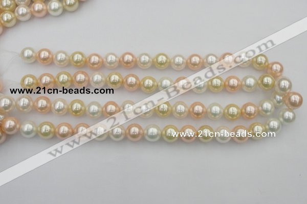 CSB350 15.5 inches 12mm round mixed color shell pearl beads