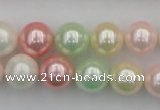 CSB352 15.5 inches 12mm round mixed color shell pearl beads