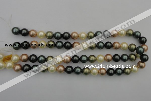 CSB361 15.5 inches 12mm round mixed color shell pearl beads