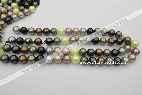 CSB364 15.5 inches 12mm round mixed color shell pearl beads