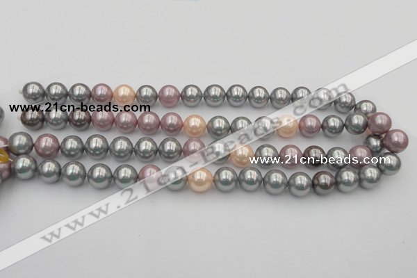 CSB365 15.5 inches 12mm round mixed color shell pearl beads