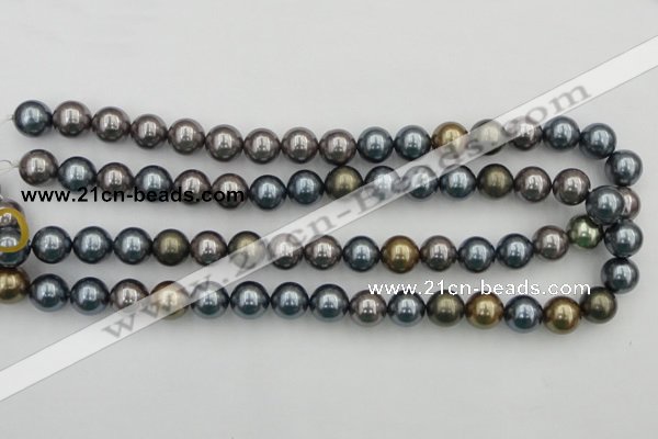 CSB366 15.5 inches 12mm round mixed color shell pearl beads