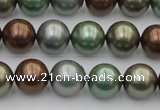 CSB367 15.5 inches 12mm round mixed color shell pearl beads