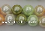 CSB379 15.5 inches 14mm round mixed color shell pearl beads