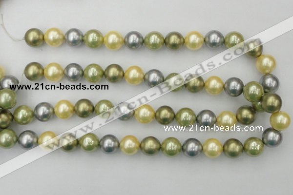 CSB380 15.5 inches 14mm round mixed color shell pearl beads