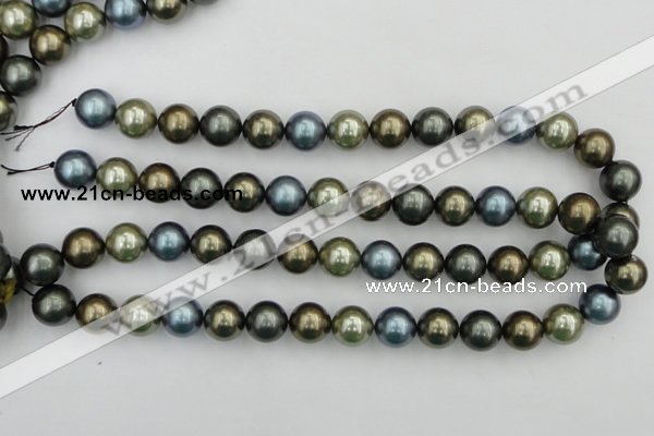 CSB384 15.5 inches 14mm round mixed color shell pearl beads