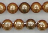 CSB387 15.5 inches 14mm round mixed color shell pearl beads