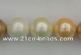 CSB392 15.5 inches 16mm round mixed color shell pearl beads