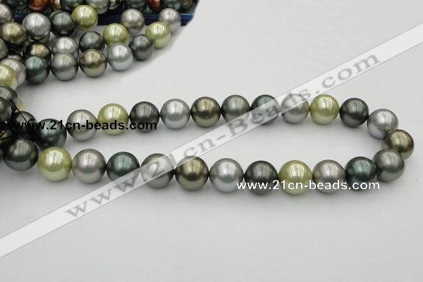 CSB398 15.5 inches 16mm round mixed color shell pearl beads