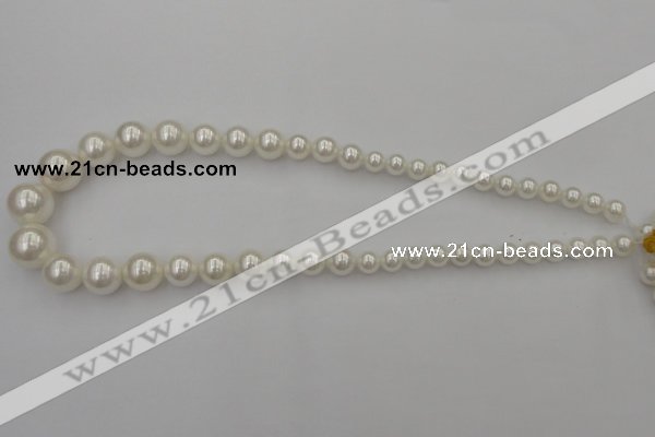 CSB400 15.5 inches 8mm - 16mm round shell pearl beads