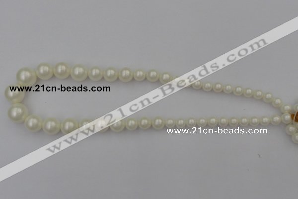 CSB401 15.5 inches 8mm - 16mm round shell pearl beads