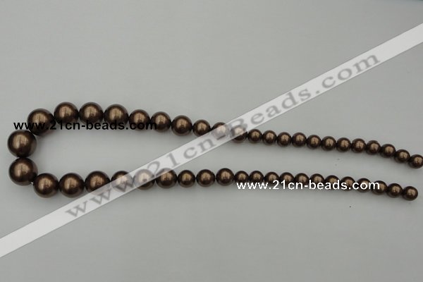 CSB402 15.5 inches 8mm - 16mm round shell pearl beads