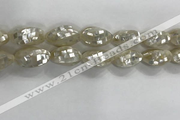 CSB4070 15.5 inches 14*26mm twisted rice abalone shell beads wholesale