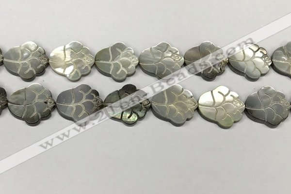 CSB4110 15.5 inches 15*20mm carved flower abalone shell beads