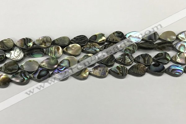 CSB4135 15.5 inches 8*12mm flat teardrop abalone shell beads