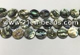 CSB4173 15.5 inches 18*18mm coin abalone shell beads wholesale