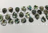 CSB4187 Top drilled 12*16mm flat teardrop balone shell beads