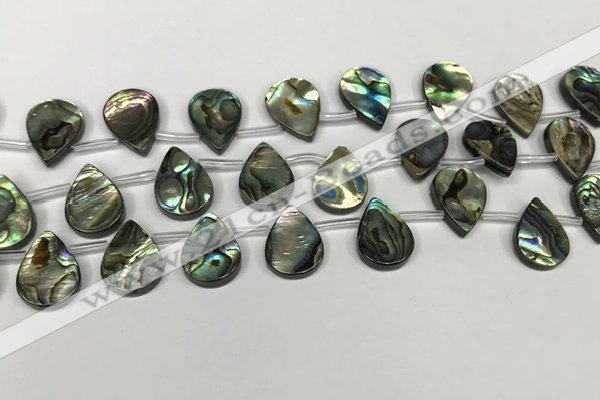 CSB4187 Top drilled 12*16mm flat teardrop balone shell beads