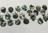 CSB4188 Top drilled 13*18mm flat teardrop balone shell beads