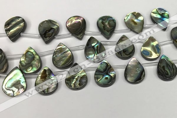 CSB4189 Top drilled 15*20mm flat teardrop balone shell beads